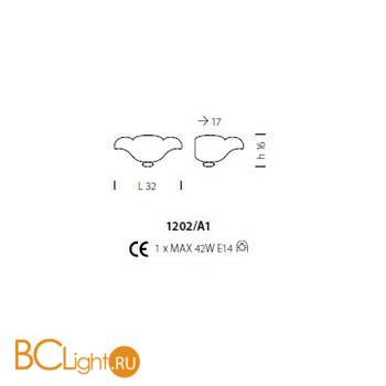 Бра Sylcom Malipiero 1202/A1 D ORO - Схема