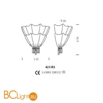 Бра Sylcom Manin 421/A5 CR - Схема