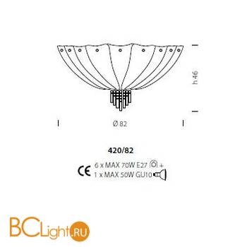 Потолочный светильник Sylcom Manin 420/82 AMT - Схема