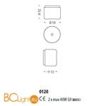 Настенно-потолочный светильник Sylcom Mask 0120 B BL - Схема