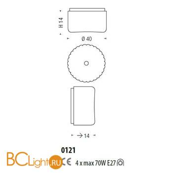 Потолочный светильник Sylcom Mask 0121 K CR - Схема