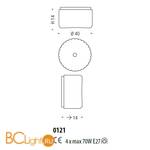 Потолочный светильник Sylcom Mask 0121 K CR - Схема