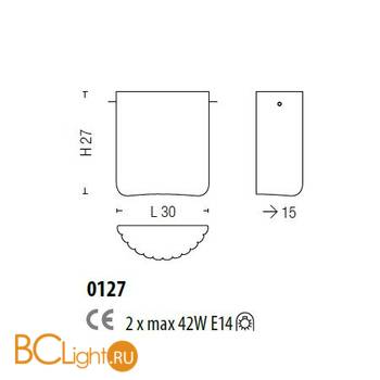 Настенный светильник Sylcom Mask 0127 B BL - Схема