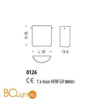 Настенный светильник Sylcom Mask 0126 K AMT - Схема