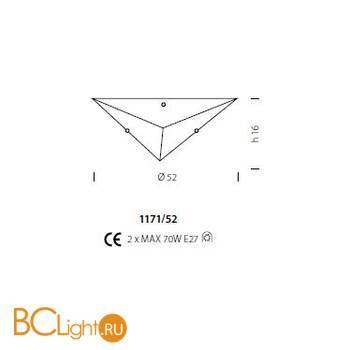 Потолочный светильник Sylcom Memmo 1171/52 B CO - Схема