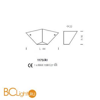 Бра Sylcom Memmo 1173/A1 D ORO - Схема