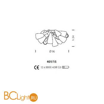 Потолочная люстра Sylcom Mocenigo 401/15 K DEN - Схема