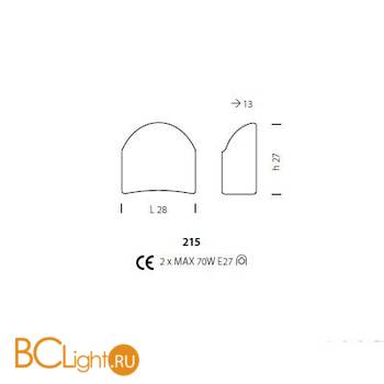Настенный светильник Sylcom Orseolo 215 B CO - Схема