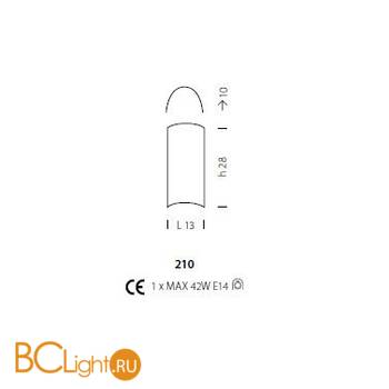 Настенно-потолочный светильник Sylcom Orseolo 210 B ORO.SAB - Схема