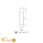 Настенно-потолочный светильник Sylcom Orseolo 211 B CO - Схема