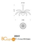 Подвесная люстра на штанге Sylcom Phoenix 2031/21 BL - Схема