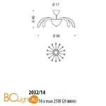 Потолочная люстра Sylcom Phoenix 2032/14 AS - Схема