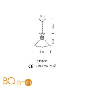 Подвесной светильник Sylcom Priuli 1139/35 D GR.A - Схема