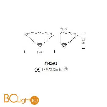 Бра Sylcom Priuli 1142/A2 B G.CR - Схема