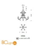 Люстра Sylcom Rezzonico 1470/6 PA NE.CR - Схема