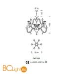 Люстра Sylcom Rezzonico 1471/6 PA CR - Схема