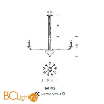 Люстра Sylcom Sahara 2011/12 CR - Схема