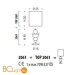 Настольная лампа Sylcom Scrigno 2061 K DEN + TOP 2061 BIA - Схема