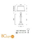 Настольная лампа Sylcom Scrigno 1476 CP PO CR.ORO + TOP 1422/35 ORO - Схема