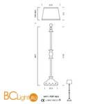 Торшер Sylcom Scrigno 1477 CP PO CR.ORO + TOP 1423 ORO - Схема