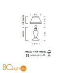 Настольная лампа Sylcom Scrigno 1462/22 K CR + TOP 1462/22 ARG - Схема