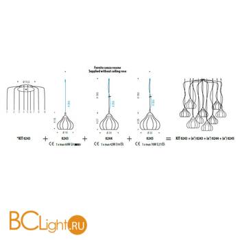 Подвесной светильник Sylcom Sphera 0243 FU + KIT 0243 - Схема