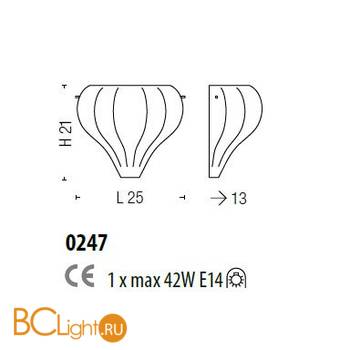 Настенный светильник Sylcom Sphera 0247 BL - Схема