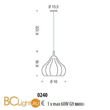 Подвесной светильник Sylcom Sphera 0240 BL - Схема