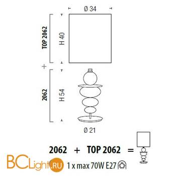 Настольная лампа Sylcom Street 2062 K FU + TOP 2062 BIA - Схема