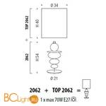 Настольная лампа Sylcom Street 2062 K FU + TOP 2062 BIA - Схема