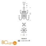 Люстра Sylcom Teodato 1022/8+4 K FU - Схема