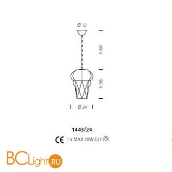 Подвесной светильник Sylcom Tiepolo 1443/24 INOX AS - Схема