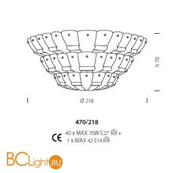 Потолочный светильник Sylcom Tribuno 470/218 ORO - Схема