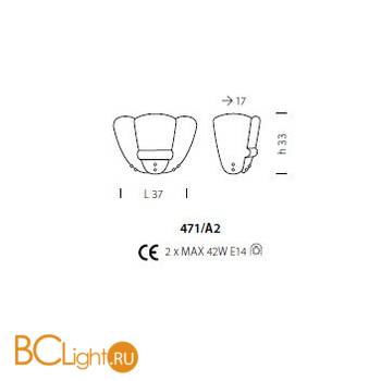 Настенный светильник Sylcom Tribuno 471/A2 AMB - Схема