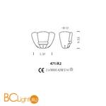 Настенный светильник Sylcom Tribuno 471/A2 AMB - Схема