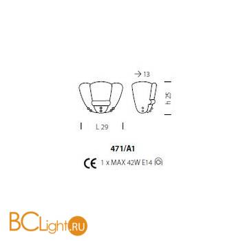 Бра Sylcom Tribuno 471/A1 CR - Схема