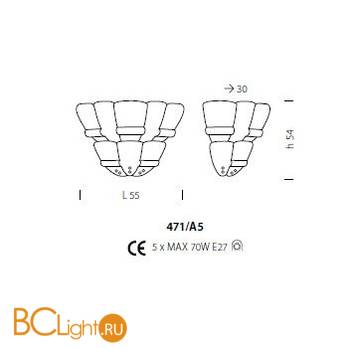 Настенный светильник Sylcom Tribuno 471/A5 CR - Схема