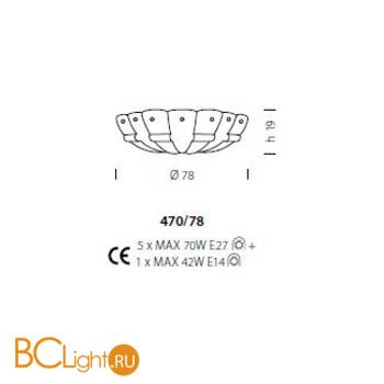 Потолочный светильник Sylcom Tribuno 470/78 CR - Схема