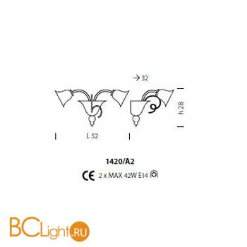Бра Sylcom Venier 1420/A2 K CR.CR - Схема
