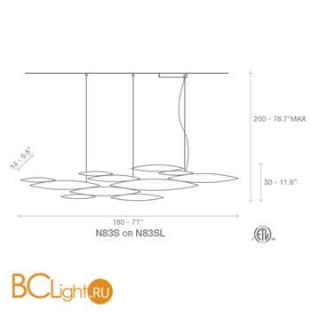 Подвесной светильник Terzani I Lucci Argentati N83S H4 C8 L - Схема