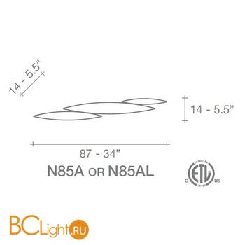 Настенный светильник Terzani I Lucci Argentati N85A M2 C8 LB - Схема