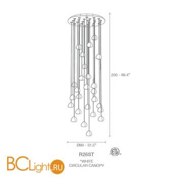 Подвесной светильник Terzani Mizu R26S E8 A9 T - Схема