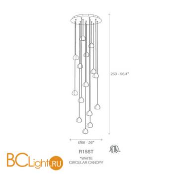 Подвесной светильник Terzani Mizu R15S E8 A9 T - Схема