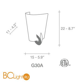 Настенный светильник Terzani Solune G30A F1 B4 - Схема