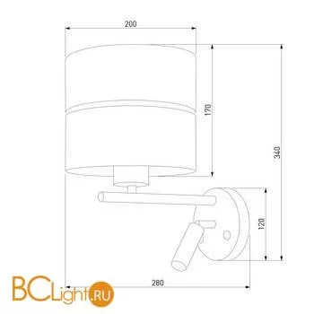 Бра TK Lighting 4176 Hilton Silver a059370 - Фото 0