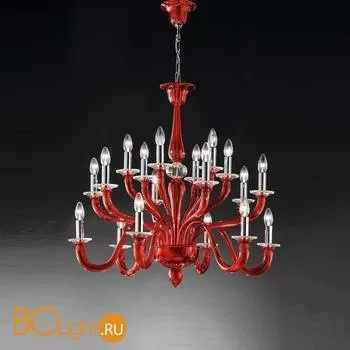 Люстра Vetri Lamp 1150/6+6+6 Rosso/Cristallo