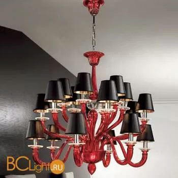Люстра Vetri Lamp 1151/6+6+6 Rosso/Cristallo/Nero