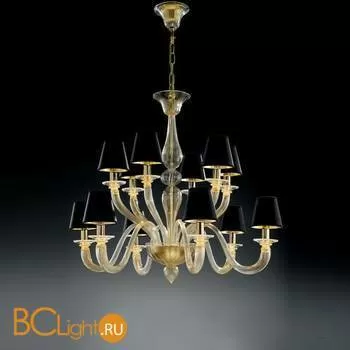 Люстра Vetri Lamp 1151/6+6 Bianco/Cristallo/Nero