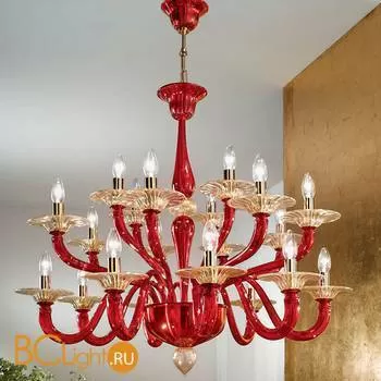 Люстра Vetri Lamp 1152/8+8/4 Rosso/Oro 24 Kt