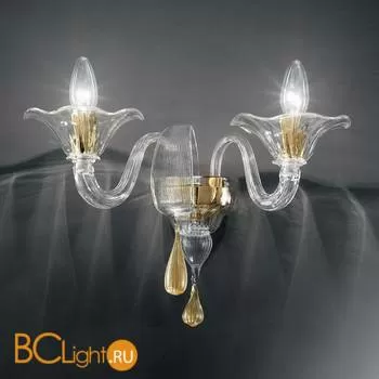 Бра Vetri Lamp 1181/A2 Cristallo/Oro 24 Kt.